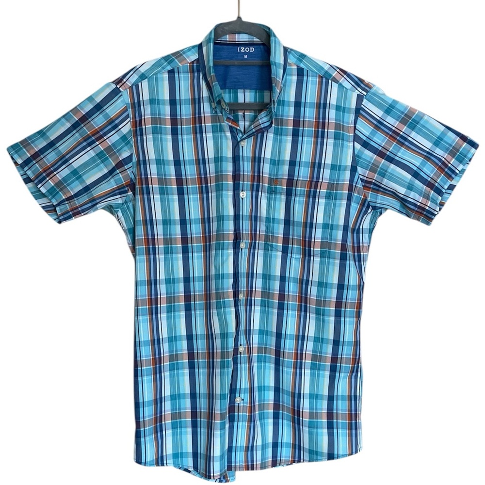 Izod Men’s Short Sleeve Button-Down Shirt – Size Medium NWOT